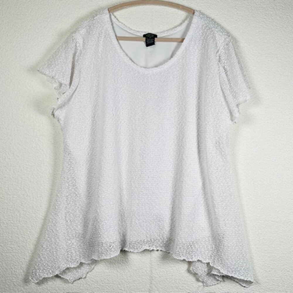 Shannon Ford New York Womens Short Flutter-Sleeves, Layered Top Plus Size 3X